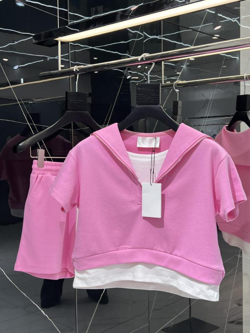 Women' Tracksuits The Adopts Splicing Style Fake Two Pieces With Navy Blue Collar Practical Daily Wear But Not Lose Fashion Sense, Pink
Women' Tracksuits The Adopts Splicing Style Fake Two Pieces With Navy Blue Collar Practical Daily Wear But Not Lose Fashion Sense, Pink