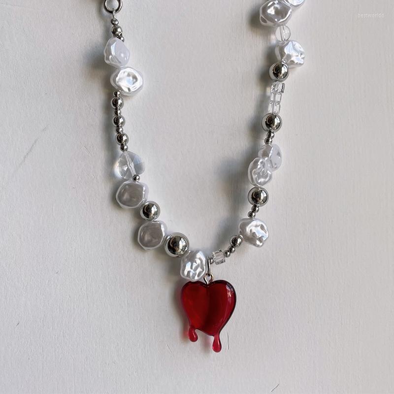 Pendant Necklaces Korean Punk Fashion Red Irregular Heart Choker Gothic Aesthetic Diy Necklace Women Alien Pearl Jewelry Egirl Accessories
Pendant Necklaces Korean Punk Fashion Red Irregular Heart Choker Gothic Aesthetic Diy Necklace Women Alien Pearl Jewelry Egirl Accessories