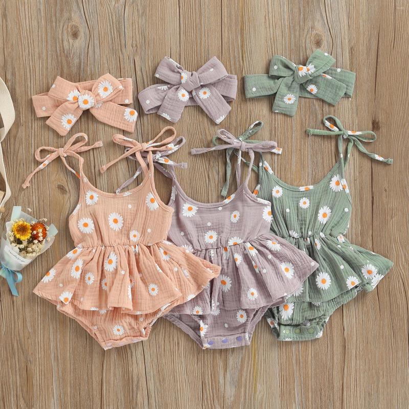 Rompers 2 Pcs Born Daisy Print Outfits Baby Girls Tie-up U-shaped Neck Spaghetti Strap Bodysuit Headband, Pink
Rompers 2 Pcs Born Daisy Print Outfits Baby Girls Tie-up U-shaped Neck Spaghetti Strap Bodysuit Headband, Pink