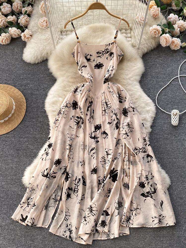 Casual Dresses YuooMuoo Romantic Women High Split Party Dress 2023 Summer Elegant VIntage Gothic Black Flowers Print Long Vestidos, Beige
Casual Dresses YuooMuoo Romantic Women High Split Party Dress 2023 Summer Elegant VIntage Gothic Black Flowers Print Long Vestidos, Beige