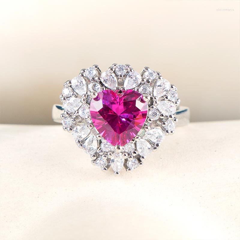 Cluster Rings Cellacity Classic 925 Sterling Silver For Women With Rose Red Color Heart Shape Gemstone Wedding Party Fine Jewerly Gift
Cluster Rings Cellacity Classic 925 Sterling Silver For Women With Rose Red Color Heart Shape Gemstone Wedding Party Fine Jewerly Gift