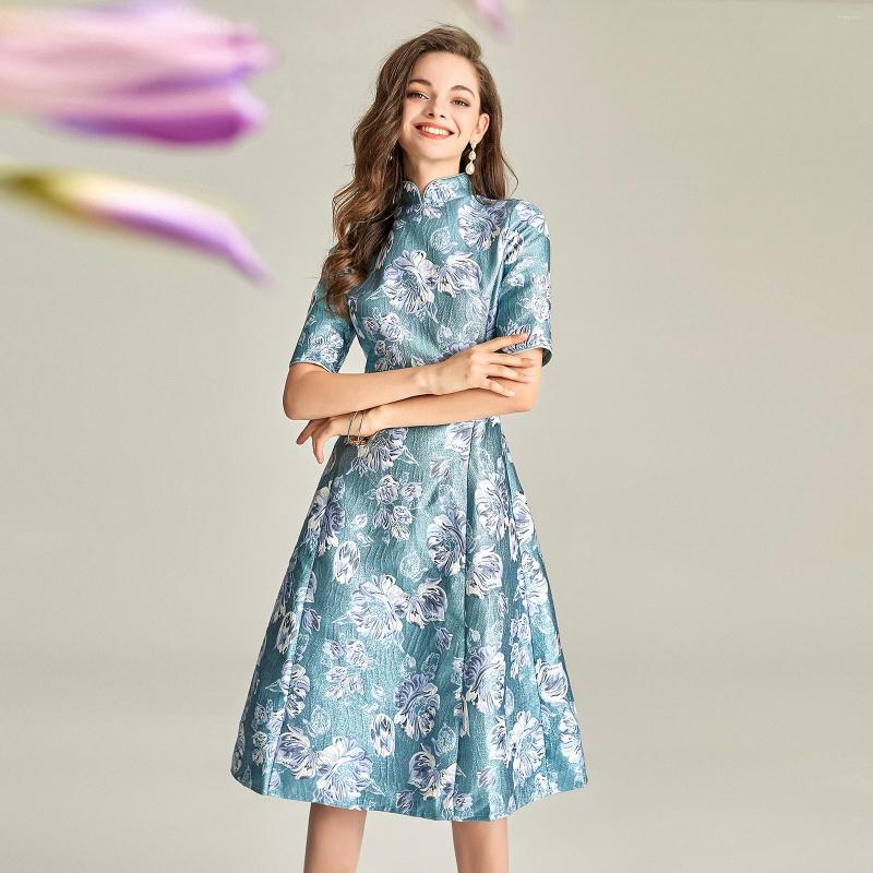 Party Dresses Spring Autumn Jacquard Dress Floral Women Luxury For Year Slim Waist Knee-Length Evening Wedding Clothing, Blue
Party Dresses Spring Autumn Jacquard Dress Floral Women Luxury For Year Slim Waist Knee-Length Evening Wedding Clothing, Blue