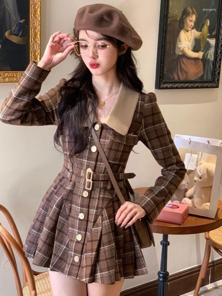 Casual Dresses Women Korean Style Elegant Pleated Dress France Vintage Party Mini Female Warm Sweet Retro Plaid, Black
Casual Dresses Women Korean Style Elegant Pleated Dress France Vintage Party Mini Female Warm Sweet Retro Plaid, Black