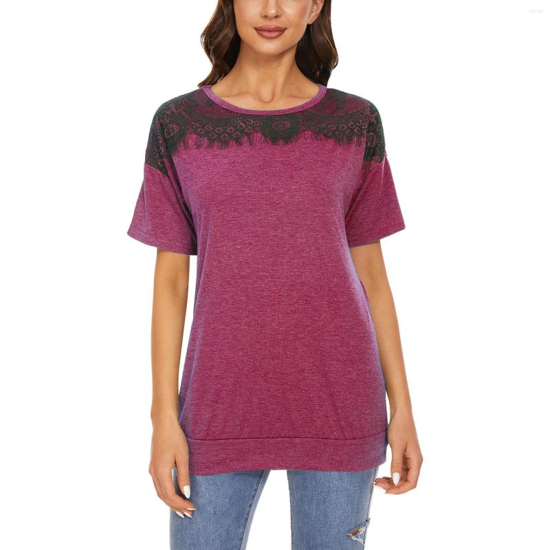 Women' T Shirts Summer Tops Of Womens Short Sleeve T-shirt Round Neck Lace Blouse Loose Shirt Fashion Woman Blouses 2023, Gray
Women' T Shirts Summer Tops Of Womens Short Sleeve T-shirt Round Neck Lace Blouse Loose Shirt Fashion Woman Blouses 2023, Gray
