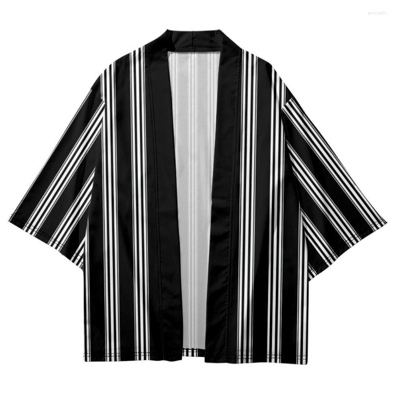Ethnic Clothing Japanese Style Cardigan Black Striped Print Kimono Cosplay Harajuku Women Man Yukata Jacket Streetwear Traditional Robe Tops
Ethnic Clothing Japanese Style Cardigan Black Striped Print Kimono Cosplay Harajuku Women Man Yukata Jacket Streetwear Traditional Robe Tops