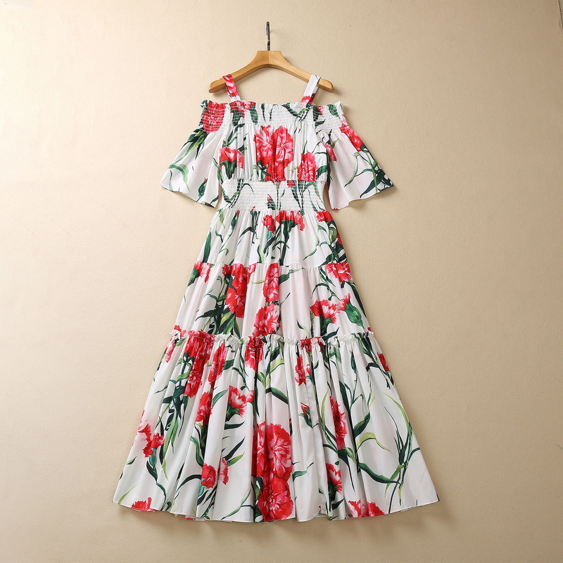 2023 Summer White Floral Print Cotton Dress Short Sleeve Off Shoulder Square Neckline Panelled Midi Casual Dresses S3M220323
2023 Summer White Floral Print Cotton Dress Short Sleeve Off Shoulder Square Neckline Panelled Midi Casual Dresses S3M220323