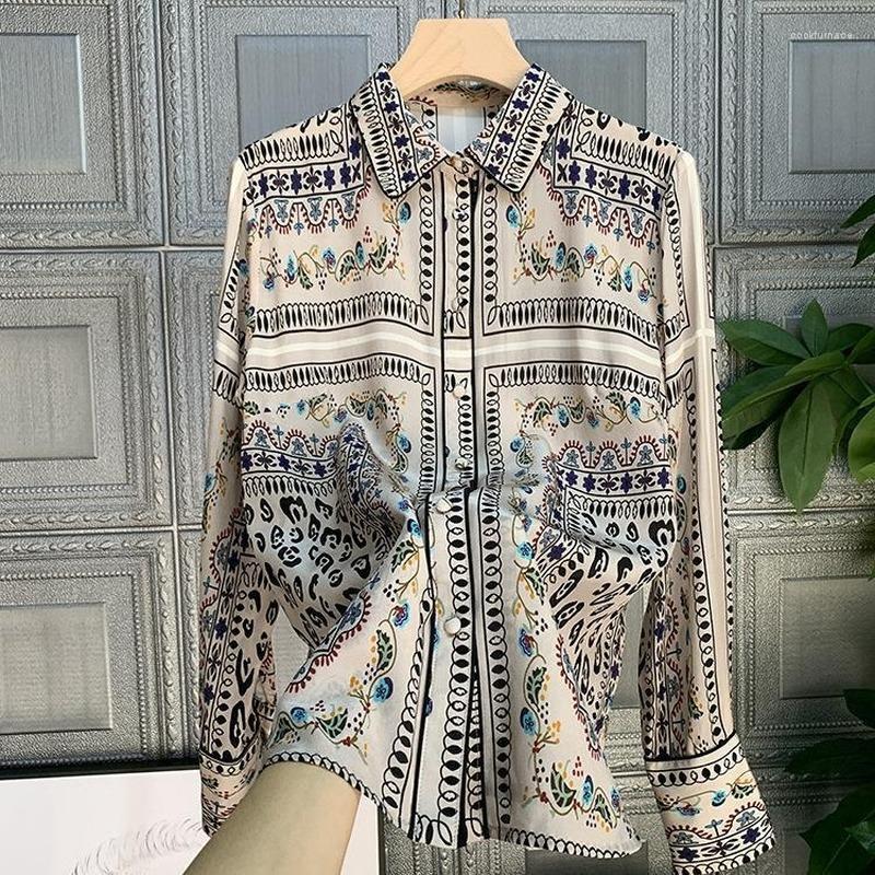 Women' Blouses Printed Imitation Silk Shirt Women' Spring All Match Lapel Slim Top Mulberry Long Sleeve Tops Mujer, Mixed
Women' Blouses Printed Imitation Silk Shirt Women' Spring All Match Lapel Slim Top Mulberry Long Sleeve Tops Mujer, Mixed
