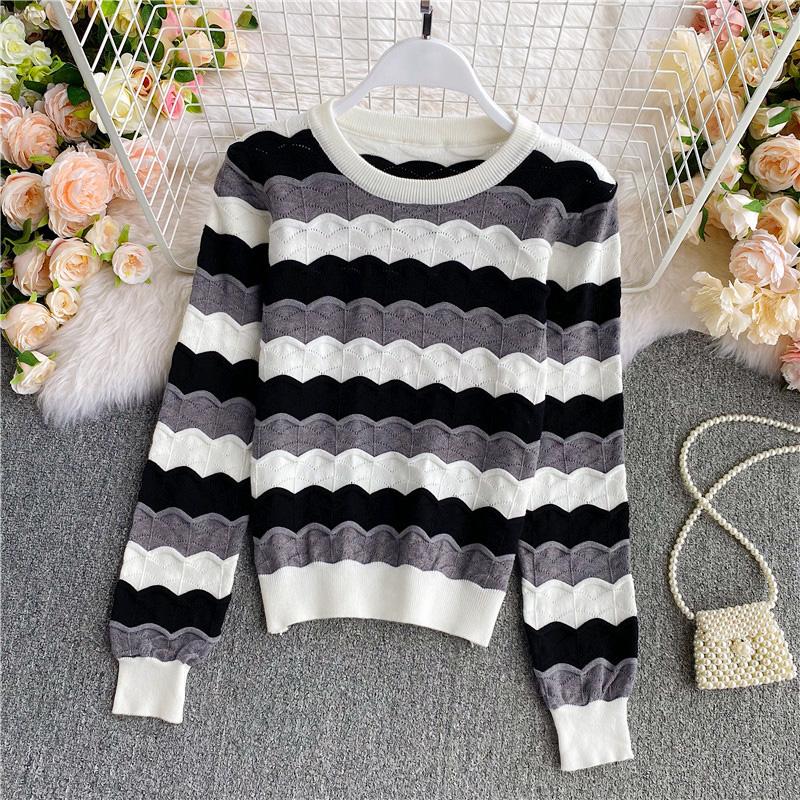 Women's Sweaters Contrasting Color Hollow Long-sleeved Sweater Women 2023 Loose Pullover 0916, Black
Women's Sweaters Contrasting Color Hollow Long-sleeved Sweater Women 2023 Loose Pullover 0916, Black