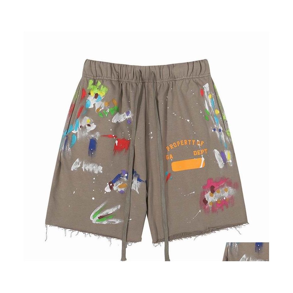 Men' Shorts Mens American Fashion Brand Galleryes Depts Handpainted Splash Printing Pure Cotton Terry Fog High Street 5Point Casual Otdyn, 21
Men' Shorts Mens American Fashion Brand Galleryes Depts Handpainted Splash Printing Pure Cotton Terry Fog High Street 5Point Casual Otdyn, 21