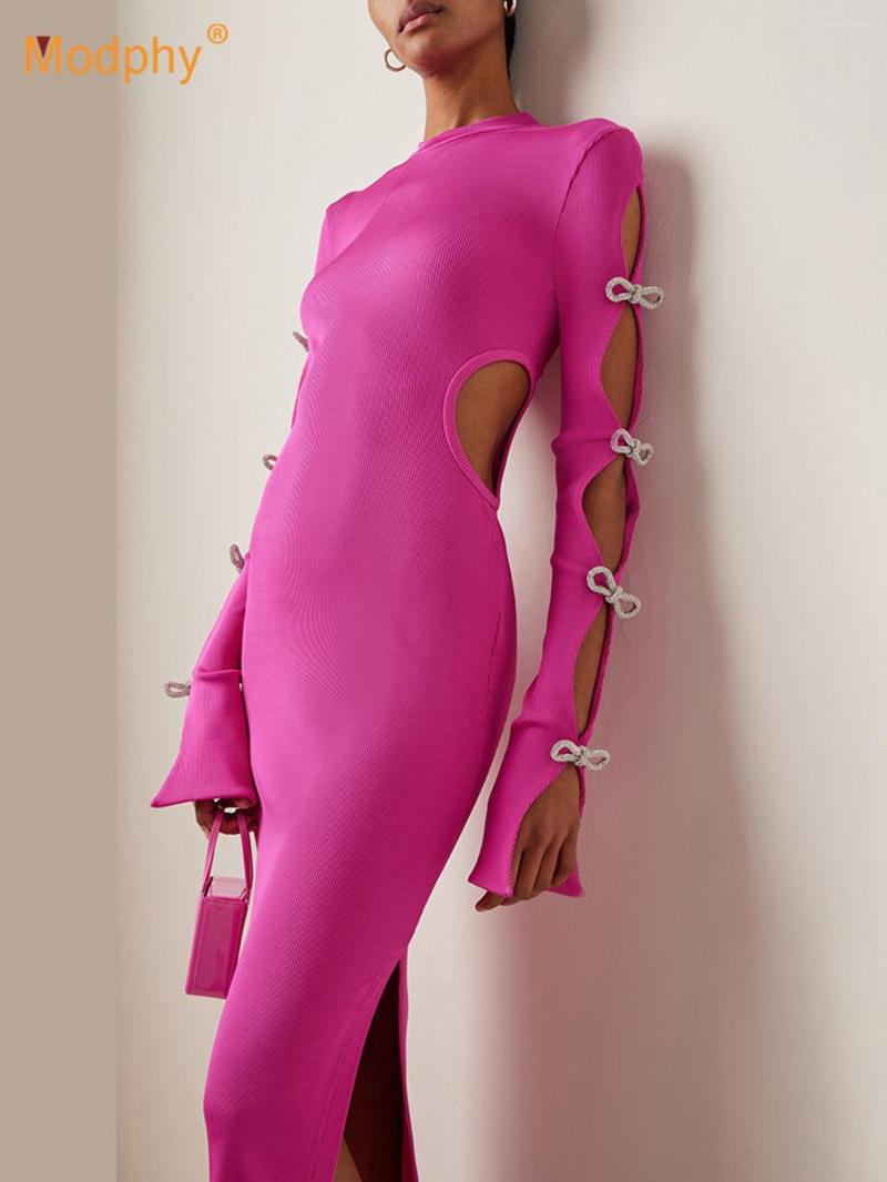 Casual Dresses Modphy Pink Sparkling Bow Hollow Out Design Bandage Long Dress Sexy Backless Flare Sleeve Bodycon Party Vestido, Rose red
Casual Dresses Modphy Pink Sparkling Bow Hollow Out Design Bandage Long Dress Sexy Backless Flare Sleeve Bodycon Party Vestido, Rose red