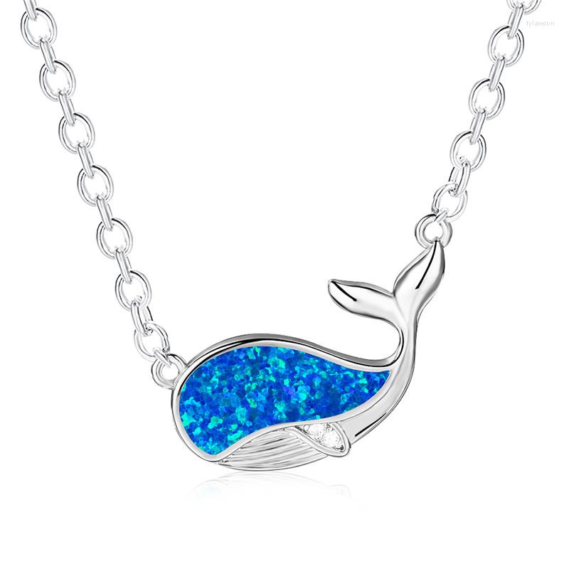 Pendant Necklaces Cute Female Blue Whale Necklace Opal Stone Ocean Animal Trendy Silver Color Chain For Women Gift
Pendant Necklaces Cute Female Blue Whale Necklace Opal Stone Ocean Animal Trendy Silver Color Chain For Women Gift