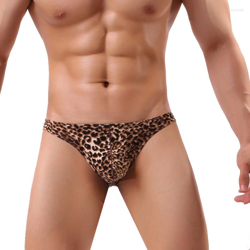 Underpants Fashion Man Underwear U Convex Bulge Pouch Men's Sexy Leopard Print Bikini Briefs Comfortable Breathable Male Panties
