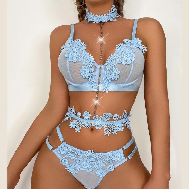 Bras Sets Womens Sexy Lace Floral Lingerie G-string Babydoll Plunging Sleeveless Sleepwear Bra Set Nightwear Underwear For Women Female, Light blue
Bras Sets Womens Sexy Lace Floral Lingerie G-string Babydoll Plunging Sleeveless Sleepwear Bra Set Nightwear Underwear For Women Female, Light blue