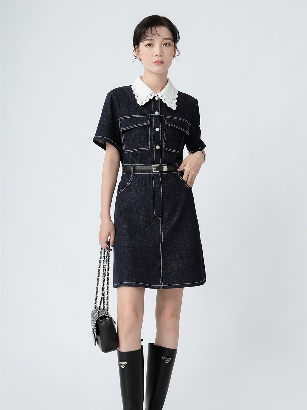 Casual Dresses Summer French Lace Lapel solid Denim Fashion Retro Stitching Waist Multipocket Aline Skirt for Women 2023 230512, Auburn
Casual Dresses Summer French Lace Lapel solid Denim Fashion Retro Stitching Waist Multipocket Aline Skirt for Women 2023 230512, Auburn