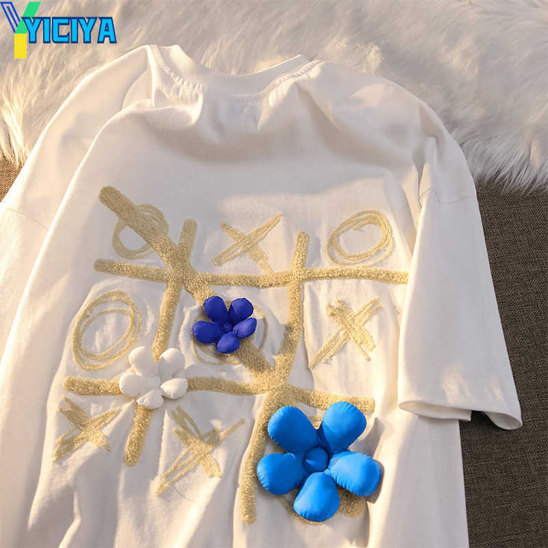 YICIYA Women's T-Shirt Towel Embroidery Designer Top Nine-square Flocking Short-sleeved T-shirt Women Fashion Graphic Tee Vintage Kawaii Clothes, White
YICIYA Women's T-Shirt Towel Embroidery Designer Top Nine-square Flocking Short-sleeved T-shirt Women Fashion Graphic Tee Vintage Kawaii Clothes, White
