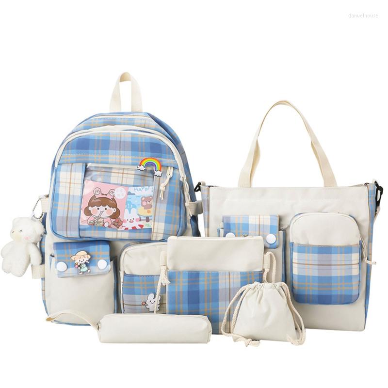 School Bags 5pcs Plaid Backpack Student Bookbags Casual Daypack Handbag Shoulder Drawstring Bag Pencil For CASE Set Girls Women, Green
School Bags 5pcs Plaid Backpack Student Bookbags Casual Daypack Handbag Shoulder Drawstring Bag Pencil For CASE Set Girls Women, Green