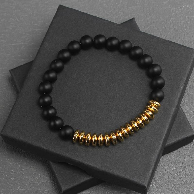 Strand Matte Black Natural Stone Beads Golden Hematite Bracelet Handmade Jewelry For Men
Strand Matte Black Natural Stone Beads Golden Hematite Bracelet Handmade Jewelry For Men