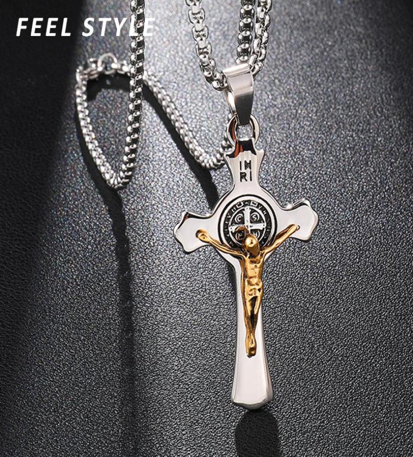 Pendant Necklaces INRI Jesus Cross Pendants Stainless Steel Exorcism St Benedict Crucifix Necklace For Men Jewelry1593401
Pendant Necklaces INRI Jesus Cross Pendants Stainless Steel Exorcism St Benedict Crucifix Necklace For Men Jewelry1593401