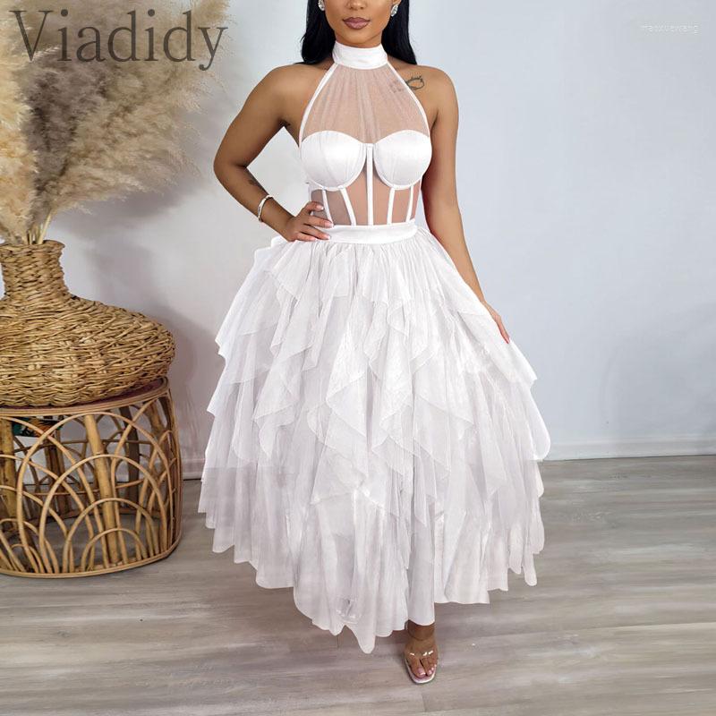 Casual Dresses Women Sexy Solid Color See Through Mesh Patchwork Halter Backless Ruffles Decor Party Dress, Black
Casual Dresses Women Sexy Solid Color See Through Mesh Patchwork Halter Backless Ruffles Decor Party Dress, Black