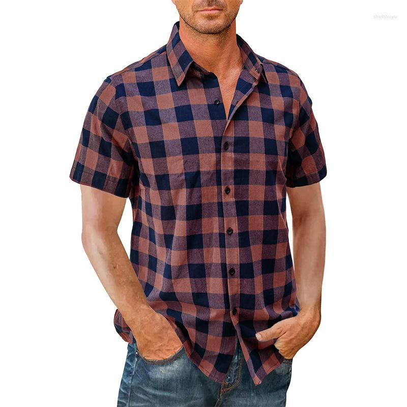 Men's Casual Shirts 2023 Men's Plaid Summer Cotton Short Sleeve Tees Blouse Checkered For Men (USA Size S M L XL 2XL), Blue
Men's Casual Shirts 2023 Men's Plaid Summer Cotton Short Sleeve Tees Blouse Checkered For Men (USA Size S M L XL 2XL), Blue