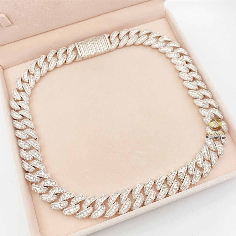 necklace moissanite chain 35ctw Bussdown 18mm Iced Out Falwless Moissanite Diamond Miami Cuban Link Chain