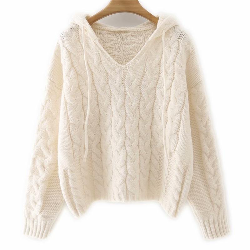 Women's Sweaters ZXQJ Women 2023 Sweet Fashion Hooded Twist Cable-Knit Sweater Vintage V Neck Long Sleeve Female Tops, Picture shown
Women's Sweaters ZXQJ Women 2023 Sweet Fashion Hooded Twist Cable-Knit Sweater Vintage V Neck Long Sleeve Female Tops, Picture shown