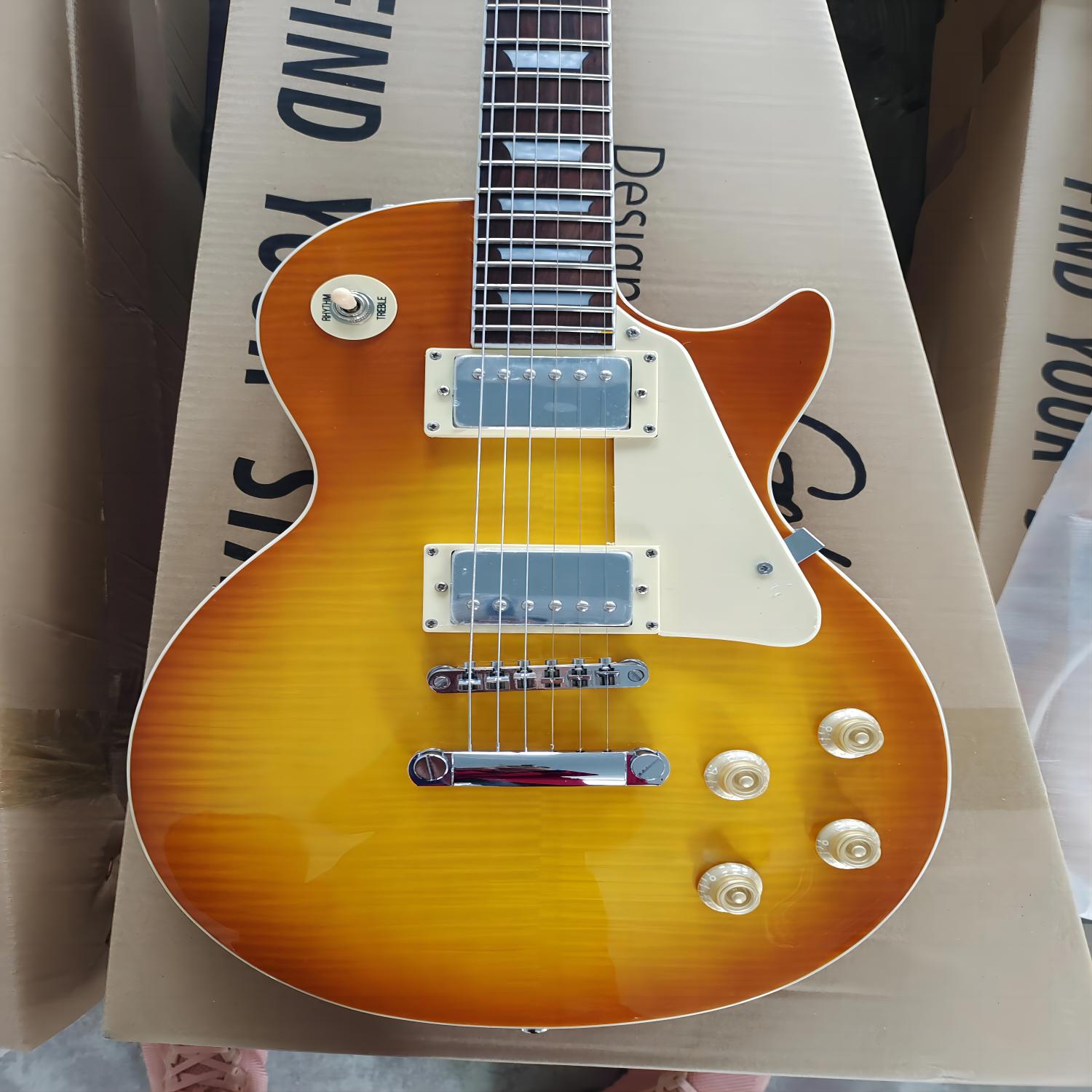 Premium Electric Guitar, Mahogany, Honey Red Orange Gradient Tiger Pattern, Spot, packaging1536456
Premium Electric Guitar, Mahogany, Honey Red Orange Gradient Tiger Pattern, Spot, packaging1536456