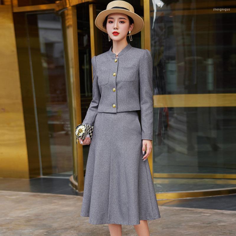 Two Piece Dress High Quality Spring Fall Fashion Korean Luxury Vintage Elegant 2 Set Women Blazer Top Midi Skirt Suits Outfits, Gray
Two Piece Dress High Quality Spring Fall Fashion Korean Luxury Vintage Elegant 2 Set Women Blazer Top Midi Skirt Suits Outfits, Gray