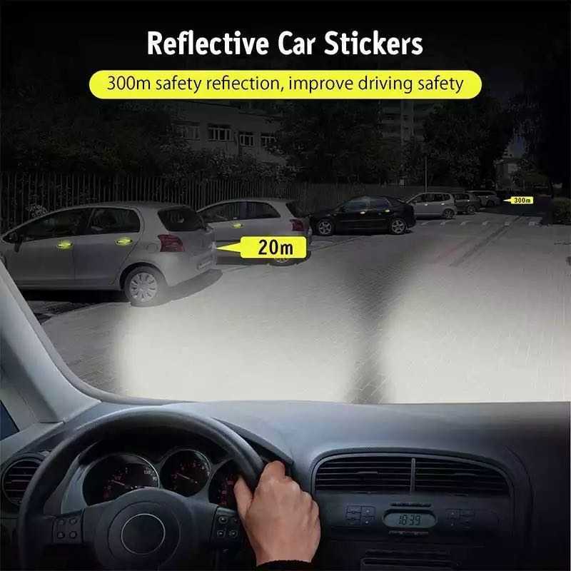 New New Car Reflective Stickers Collision avoidance Warning Strip Tape Traceless Protective Warn on Car Accessories Rearview Mirror
