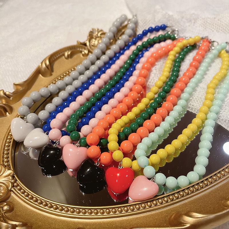 Pendant Necklaces Contrast Color Beaded Blue Gray Heart-shaped Niche Necklace Candy-colored Collar Chain Y2k Jewelry For Girls
Pendant Necklaces Contrast Color Beaded Blue Gray Heart-shaped Niche Necklace Candy-colored Collar Chain Y2k Jewelry For Girls