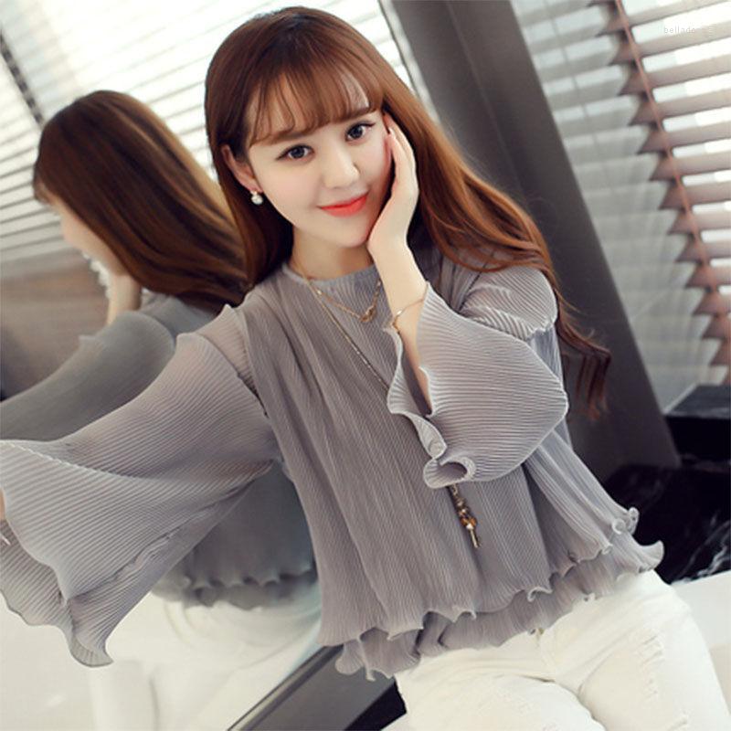 Women's Blouses 2023 Spring 2 Layers O-Neck Puff Long Sleeve Blouse Korean Solid Pleated Design Short SpringSummer Shirt Fashion Pullover, Black
Women's Blouses 2023 Spring 2 Layers O-Neck Puff Long Sleeve Blouse Korean Solid Pleated Design Short SpringSummer Shirt Fashion Pullover, Black