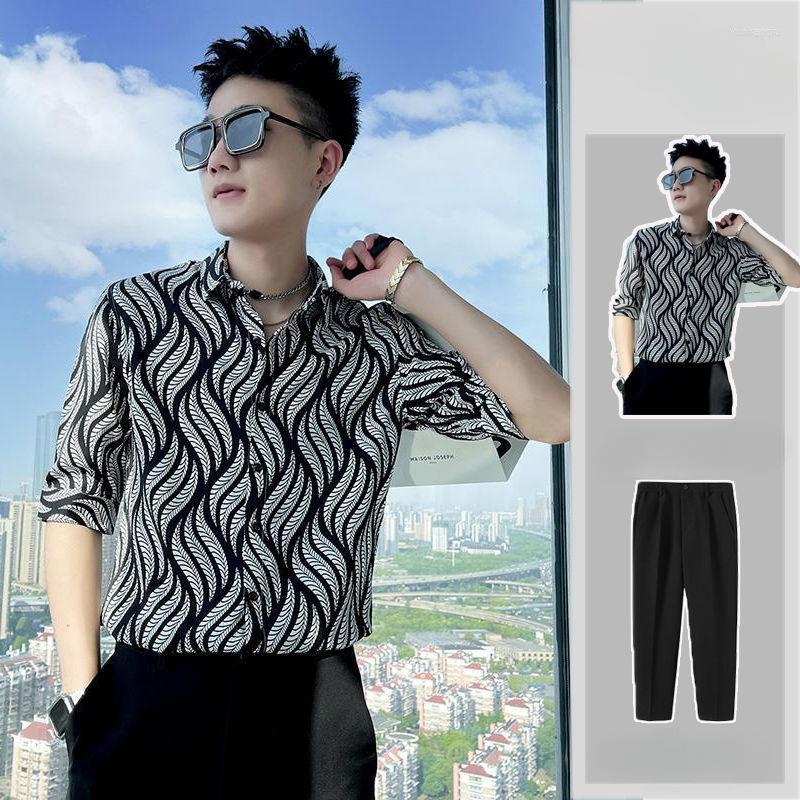 Men's Tracksuits 2023 Summer Men Simple Solid Two-piece Set Lapel Button Shirt Long Pants Casual Suit Office Men's Printing Outfits, Black shirt-pants
Men's Tracksuits 2023 Summer Men Simple Solid Two-piece Set Lapel Button Shirt Long Pants Casual Suit Office Men's Printing Outfits, Black shirt-pants