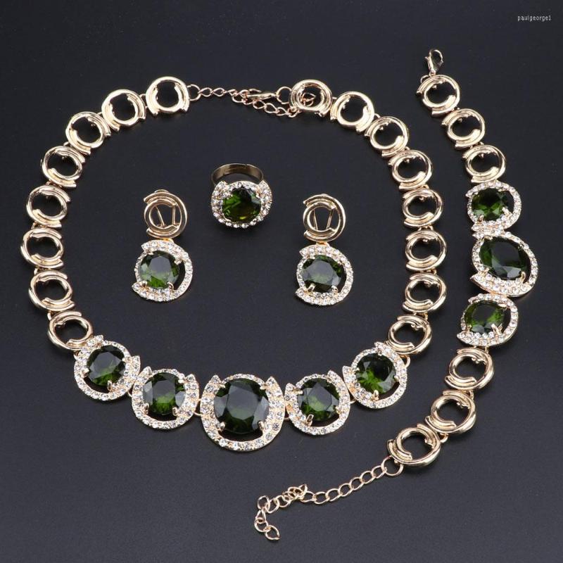 Necklace Earrings Set OEOEOS Gold Color Jewelry Green Cubic Zirconia White Crystal For Women Earrings/Pendant/Necklace/Rings/Bracelet, Picture shown
Necklace Earrings Set OEOEOS Gold Color Jewelry Green Cubic Zirconia White Crystal For Women Earrings/Pendant/Necklace/Rings/Bracelet, Picture shown