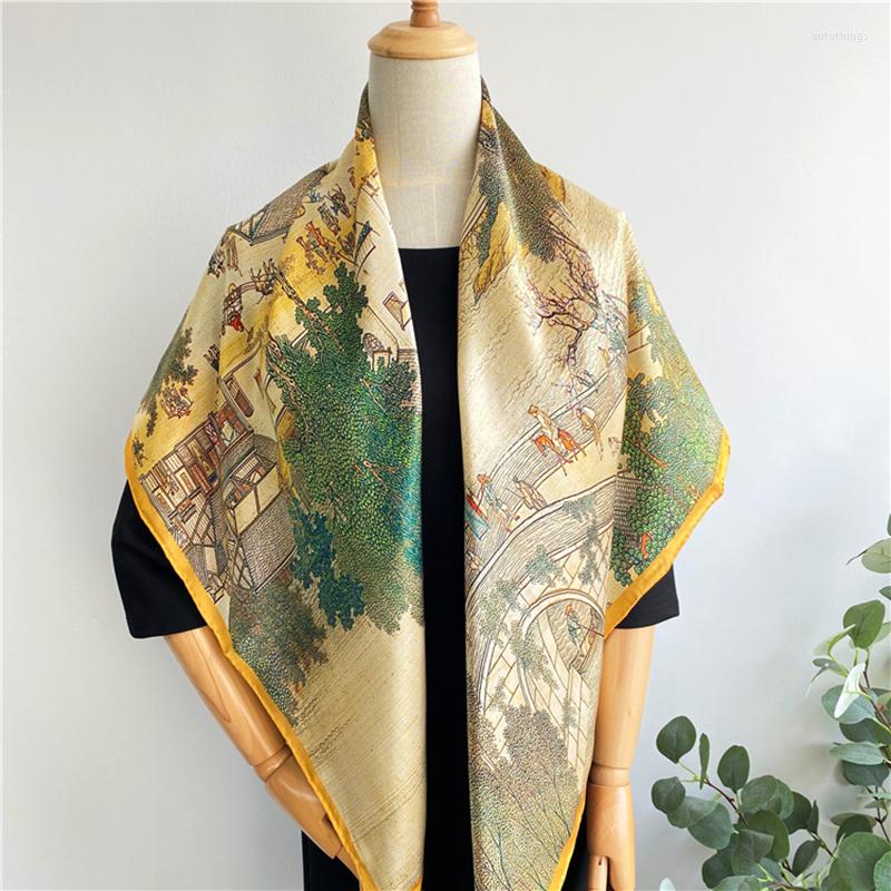 Scarves Chinese Elements Along The River During Qingming Festival Printing Silk Squre Women Summer Shawls Scarfs Sunscreen Cape
Scarves Chinese Elements Along The River During Qingming Festival Printing Silk Squre Women Summer Shawls Scarfs Sunscreen Cape