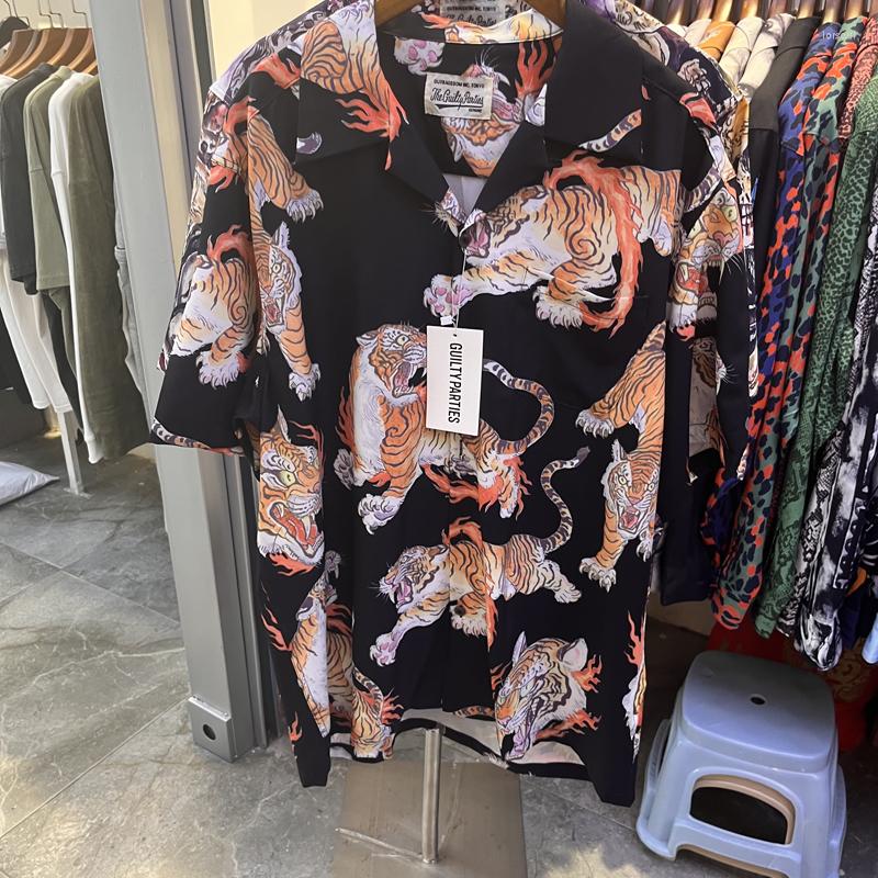 Men' Casual Shirts Men Women WACKO MARIA Limited Fire Ring Tiger Full Printed Short Sleeved Cardigan Holiday Hawaiian Shirt
Men' Casual Shirts Men Women WACKO MARIA Limited Fire Ring Tiger Full Printed Short Sleeved Cardigan Holiday Hawaiian Shirt