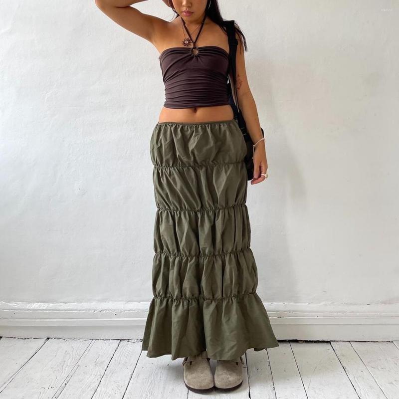 Skirts Combhasaki Women' Y2K Vintage Tiered Long Cargo Elastic Low Waist Solid Color Ruched Stretchy, Khaki
Skirts Combhasaki Women' Y2K Vintage Tiered Long Cargo Elastic Low Waist Solid Color Ruched Stretchy, Khaki