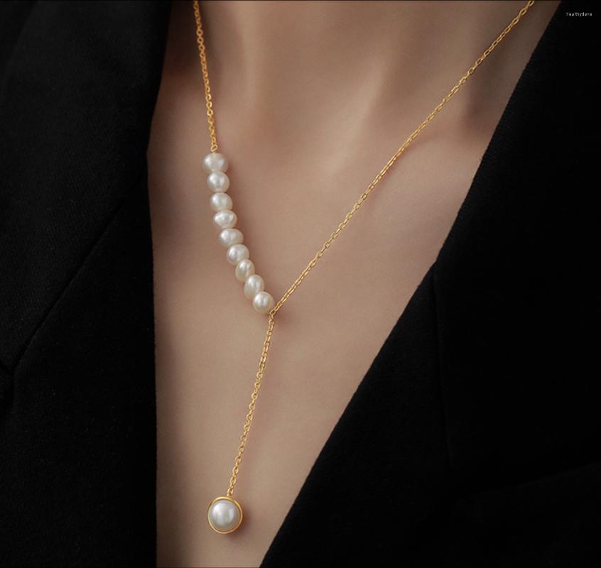 Chains Simple Necklaces Copper Plated K Gold Pearl Luxury Pendant Necklace For Women Fashion Jewelry