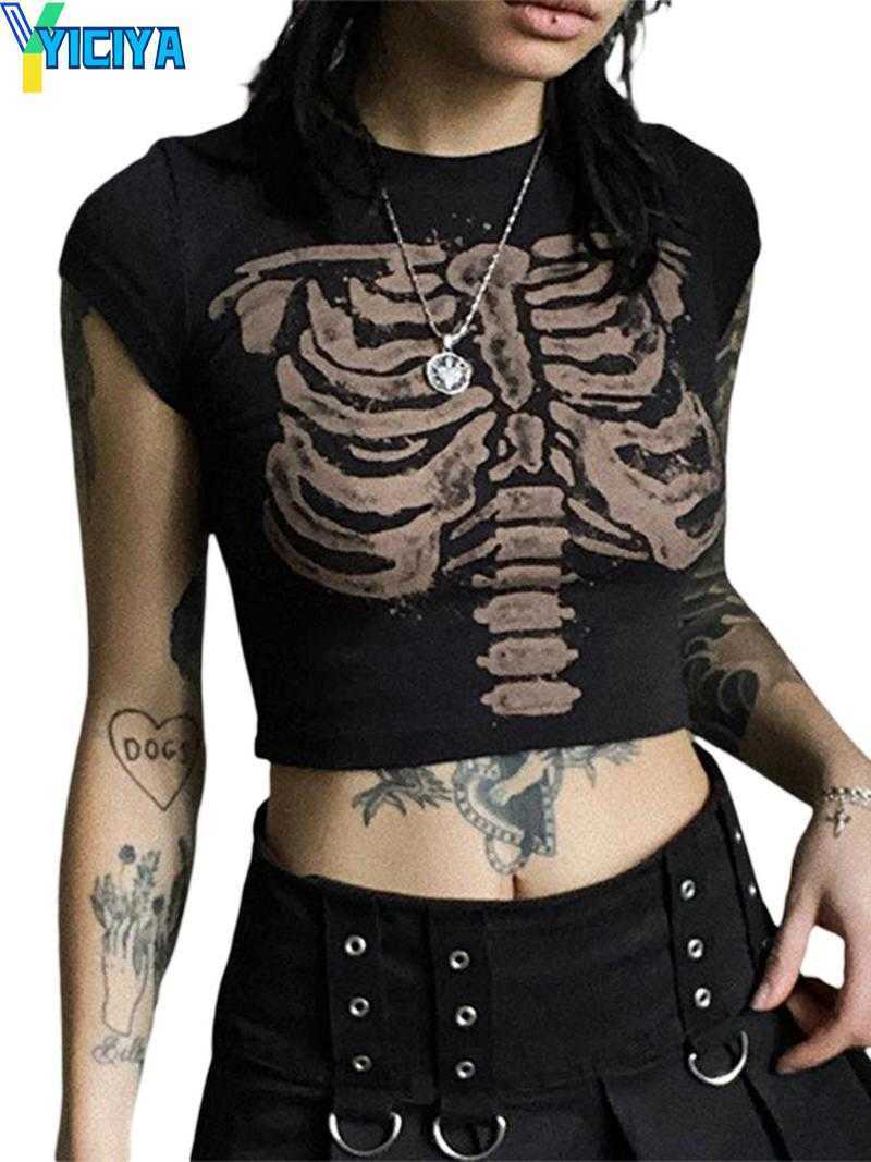 YICIYA Women' Tanks Women Summer Slim Fit Crop Tops Black Short Sleeve O Neck Skull Print Skinny T-shirt
YICIYA Women' Tanks Women Summer Slim Fit Crop Tops Black Short Sleeve O Neck Skull Print Skinny T-shirt