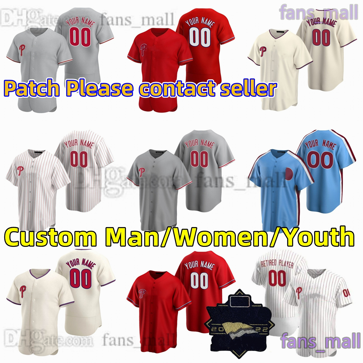 3 Bryce Harpe S-6XL Custom Baseball Jersey 7 Trea Turner 17 Rhys Hoskins Nola Realmuto Bohm Wheeler Castellanos Stott Segura Syndergaard Utley Schmidt Jersey, Other jerseys. contact seller
3 Bryce Harpe S-6XL Custom Baseball Jersey 7 Trea Turner 17 Rhys Hoskins Nola Realmuto Bohm Wheeler Castellanos Stott Segura Syndergaard Utley Schmidt Jersey, Other jerseys. contact seller