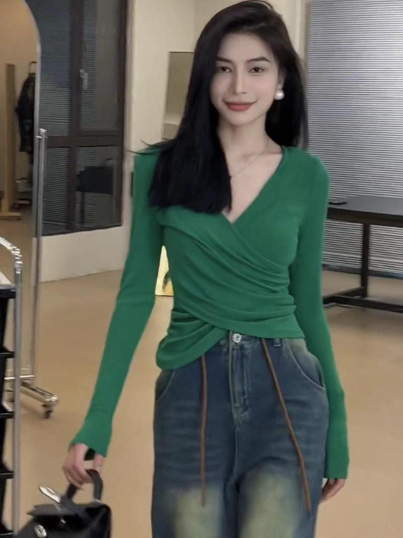 Women' Polos Pure Want Niche Cross Waist Collection Slimming V-neck Long Sleeve T-shirt Women' Spring Everything Inside Matching Top, 01
Women' Polos Pure Want Niche Cross Waist Collection Slimming V-neck Long Sleeve T-shirt Women' Spring Everything Inside Matching Top, 01