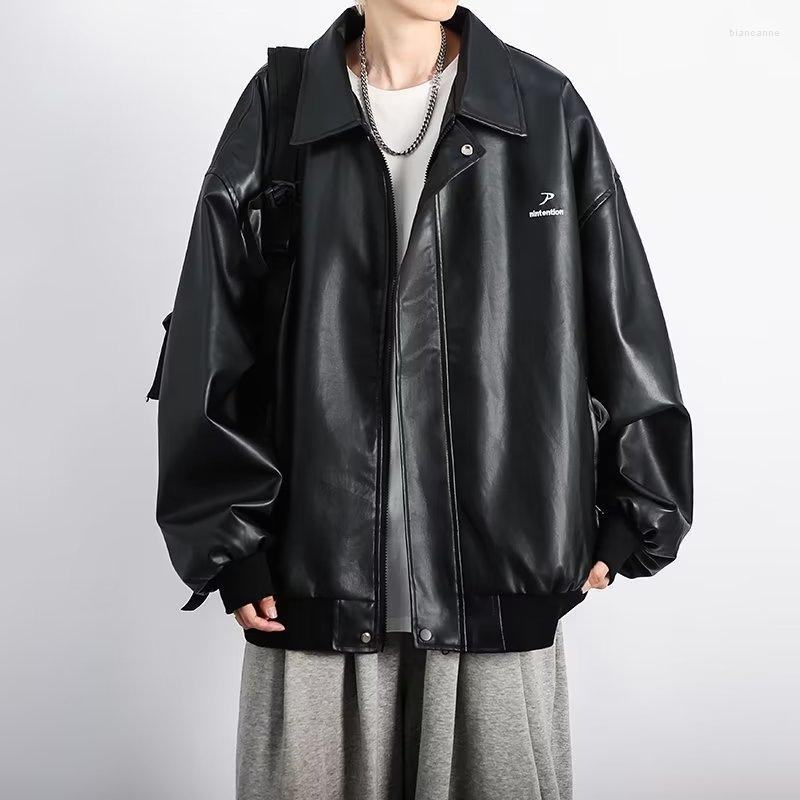 Men's Jackets Leather Jacket Unisex Trend Hong Kong Style Original Personality Handsome Locomotives Men Women PU Coat, Black
Men's Jackets Leather Jacket Unisex Trend Hong Kong Style Original Personality Handsome Locomotives Men Women PU Coat, Black