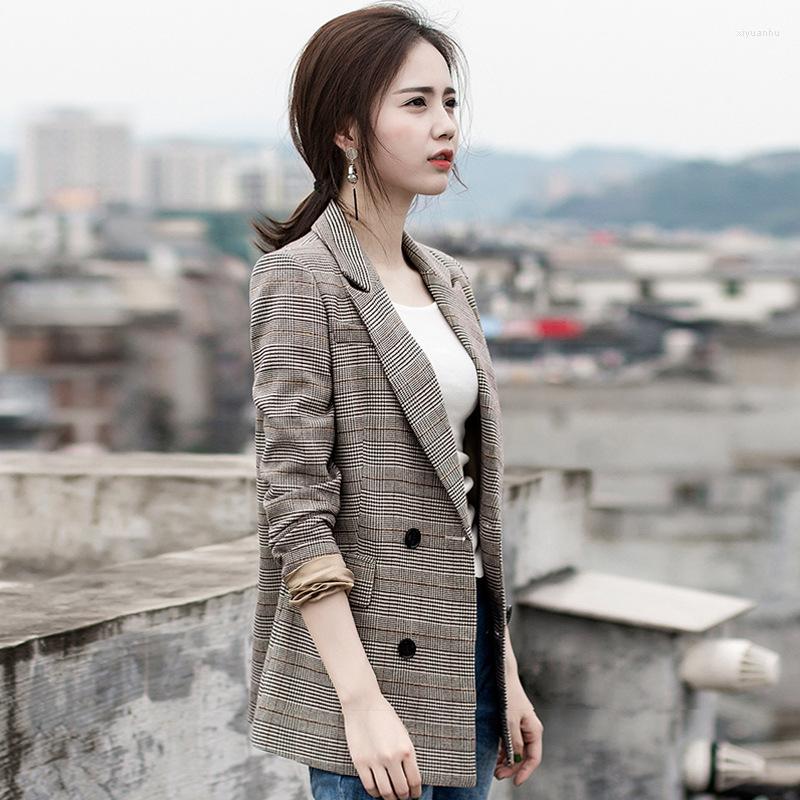 Women' Suits 2023 Autumn Women Blazer Single Botton Blazers And Suit Jacket Long Sleeve Notched Plaid Femme COAT Y972, Gray
Women' Suits 2023 Autumn Women Blazer Single Botton Blazers And Suit Jacket Long Sleeve Notched Plaid Femme COAT Y972, Gray