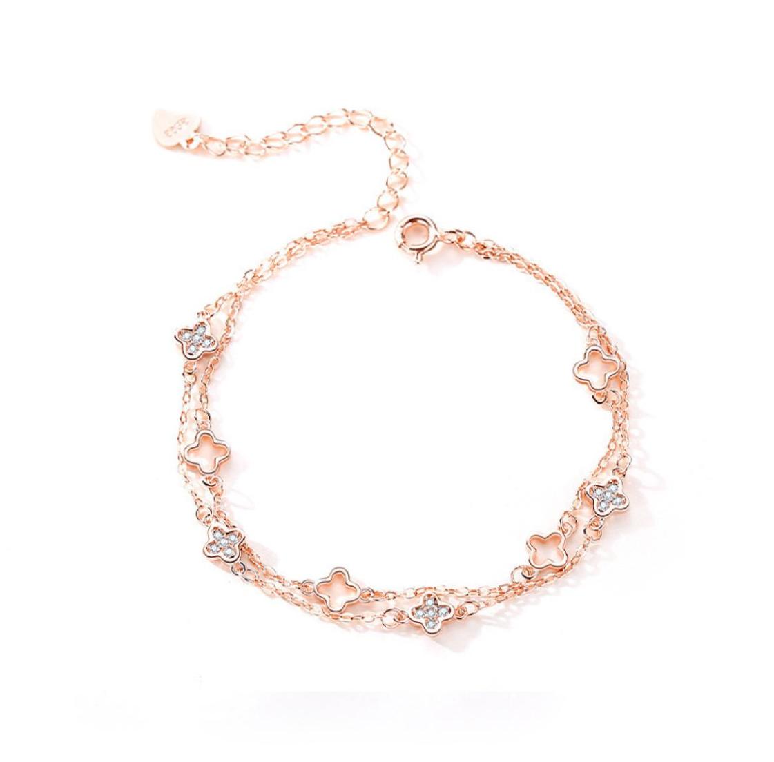 Boutique Fashion Sterling Silver Four Leaf Clover Bracelet Women039s Double Layer Simple Ins Gift Jewelry1582930
Boutique Fashion Sterling Silver Four Leaf Clover Bracelet Women039s Double Layer Simple Ins Gift Jewelry1582930