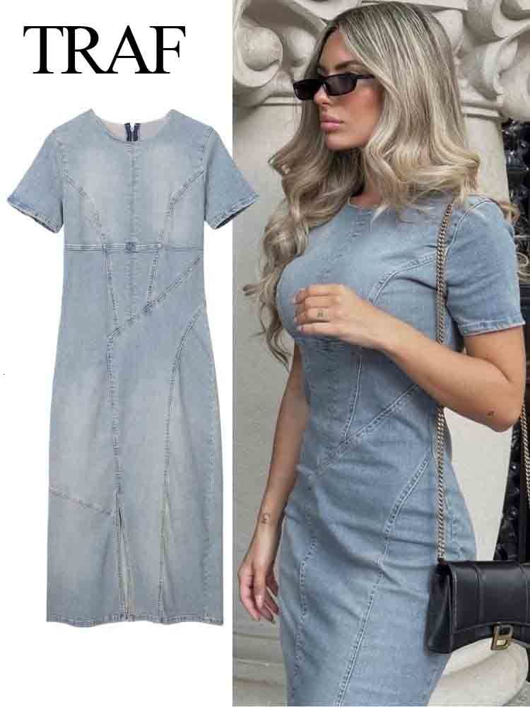 Casual Dresses TRAF Woman Denim 2023 Summer Zip Slit Jean Short Sleeve Long e Streetwear Female 230512, Beige
Casual Dresses TRAF Woman Denim 2023 Summer Zip Slit Jean Short Sleeve Long e Streetwear Female 230512, Beige