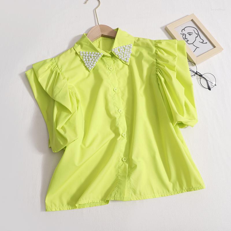 Women's Blouses Korejepo Beaded Shirt Women's Summer French Bubble Short Sleeve Top 2023 High Street Temperament Solid Color Tops, Blue
Women's Blouses Korejepo Beaded Shirt Women's Summer French Bubble Short Sleeve Top 2023 High Street Temperament Solid Color Tops, Blue