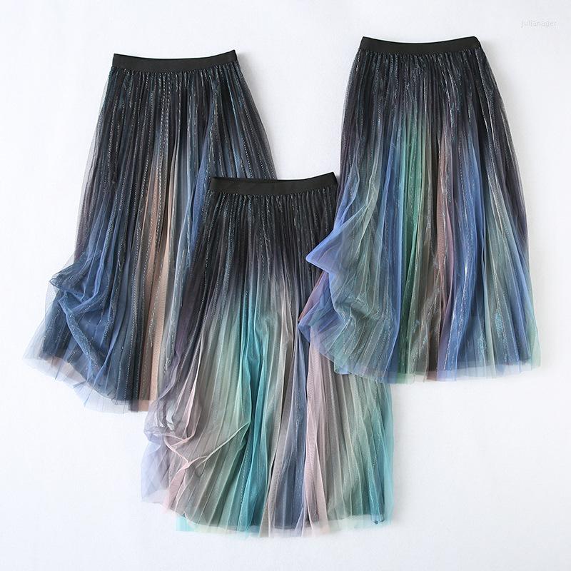 Skirts Spring Korean Womens Mesh A-line Long Skirt Casual High Waist Mid-length Female Fashion Thin Drape Gradient Pleated, Green
Skirts Spring Korean Womens Mesh A-line Long Skirt Casual High Waist Mid-length Female Fashion Thin Drape Gradient Pleated, Green