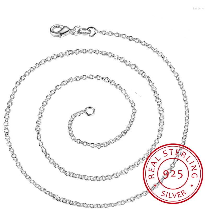 Chains Wholesale Sterling Silver Jewelry Pure Round Rolo Chain Necklace Real Solid 925 1mm Link