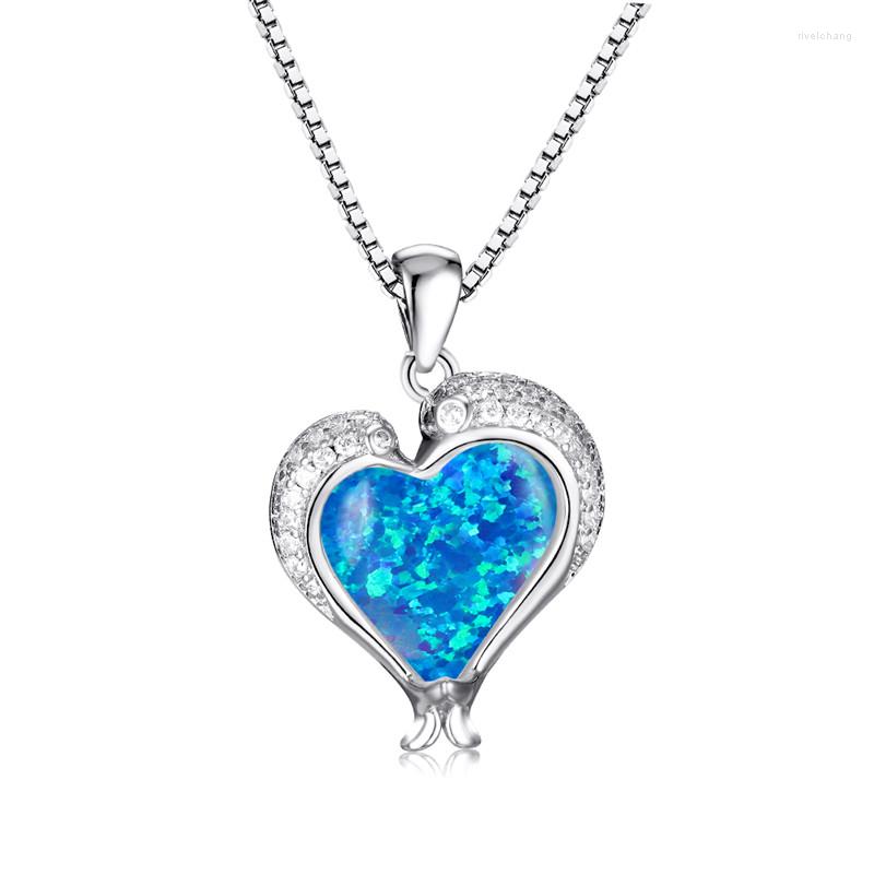 Pendant Necklaces Romantic Love Heart Stone Necklace White Blue Opal Dolphin Rose Gold Silver Color Chain For Women Men
Pendant Necklaces Romantic Love Heart Stone Necklace White Blue Opal Dolphin Rose Gold Silver Color Chain For Women Men