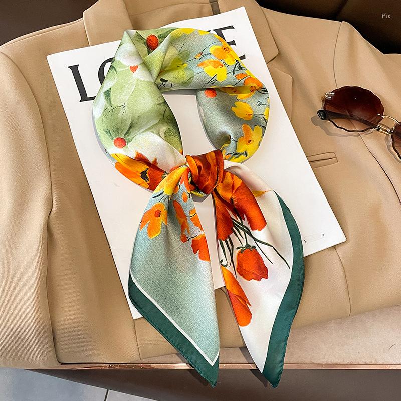 Scarves 70x70cm Silk Scarf Square For Women Fashion Floral Printed Shawl Wrap Spring Summer Neckerchife Hair Band Lady Winter
Scarves 70x70cm Silk Scarf Square For Women Fashion Floral Printed Shawl Wrap Spring Summer Neckerchife Hair Band Lady Winter