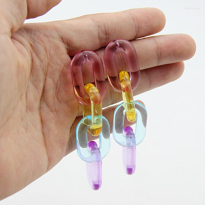 Dangle Earrings Fashion Rainbow Acrylic Chain Link For Women Colorful Transparent Resin Chunky Statement Ear Jewelry
Dangle Earrings Fashion Rainbow Acrylic Chain Link For Women Colorful Transparent Resin Chunky Statement Ear Jewelry